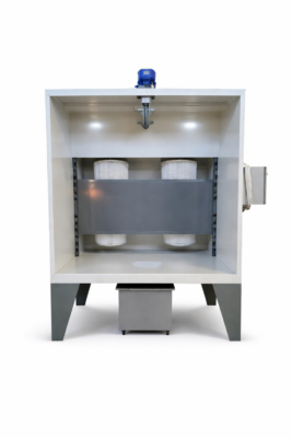 Pulverbeschichtungsanlage 1400 x 1400 mm – Kompakte Pulverkabine mit Filtersystem