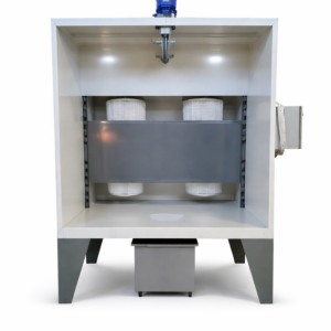 Pulverbeschichtungsanlage 1400 x 1400 mm – Kompakte Pulverkabine mit Filtersystem